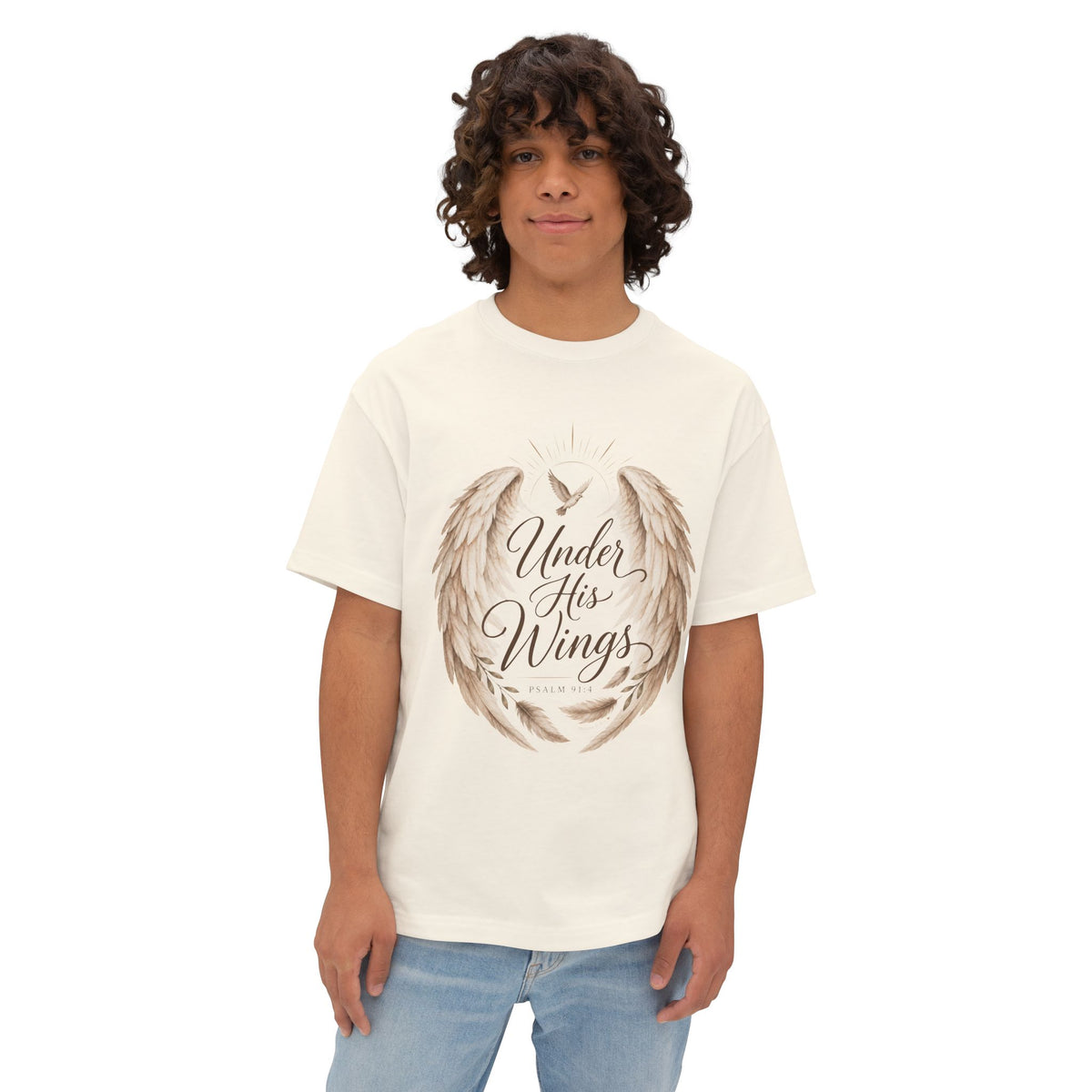 Under His Wings Psalm 91:4 Christian T Shirt | Faith Inspired Unisex Tee