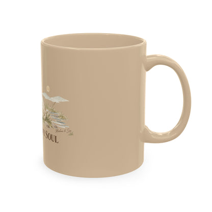 He Restores My Soul Christian Mug | Psalm 23:3 Lamb Bible Verse 11 oz Ceramic Coffee Cup