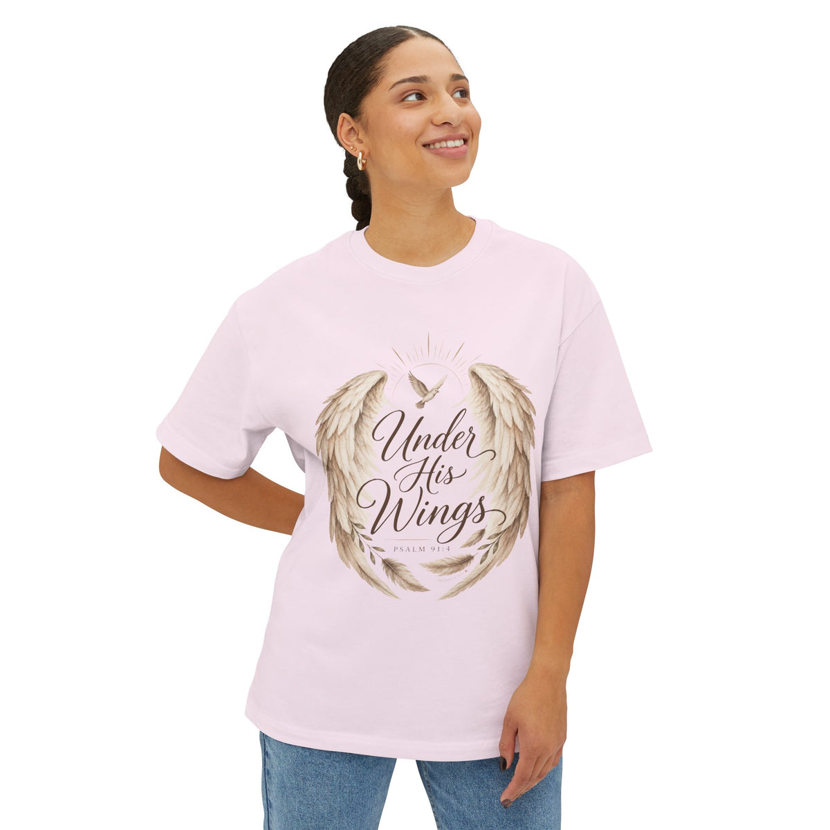 Under His Wings Psalm 91:4 Christian T Shirt | Faith Inspired Unisex Tee