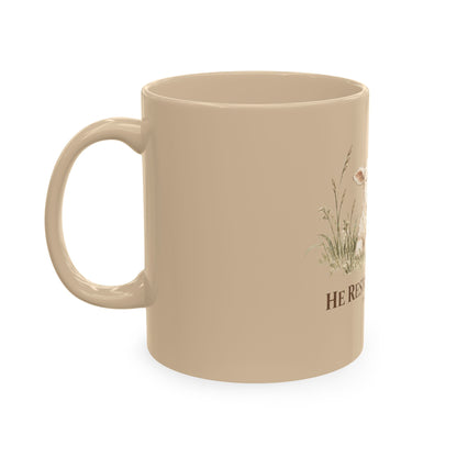 He Restores My Soul Christian Mug | Psalm 23:3 Lamb Bible Verse 11 oz Ceramic Coffee Cup