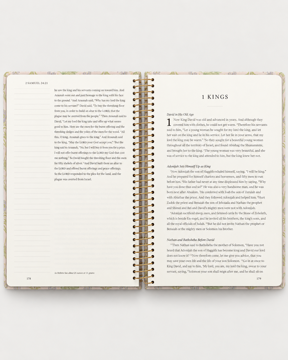 ESV Spiralgebundene Journaling-Bibel: Geschichte – Floral Hardcover-Bibel zum Studieren und Notieren