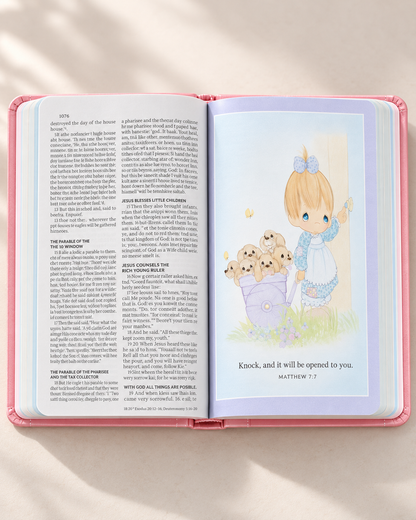 NKJV Precious Moments Small Hands Bible Pink | Kids Hardcover Bible
