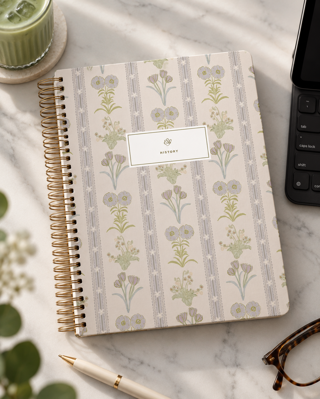 ESV Spiralgebundene Journaling-Bibel: Geschichte – Floral Hardcover-Bibel zum Studieren und Notieren