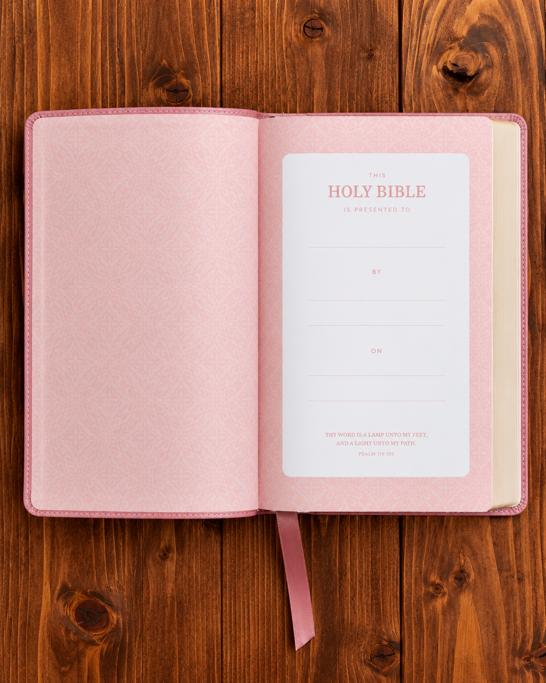 KJV Large Print Bible Pink Leathersoft Red Letter Comfort Print